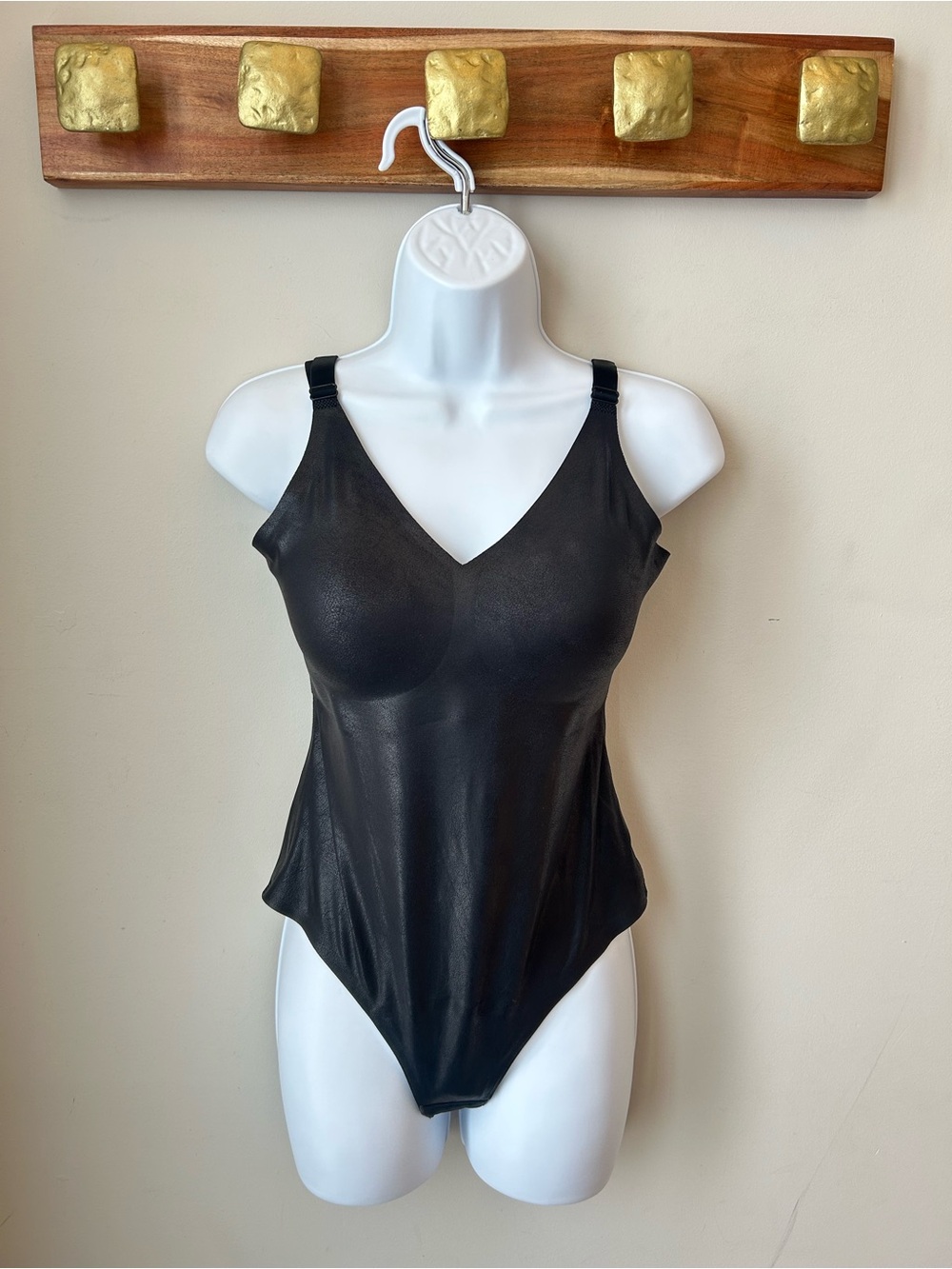 knix Black V-Neck Shaping Bodysuit size M